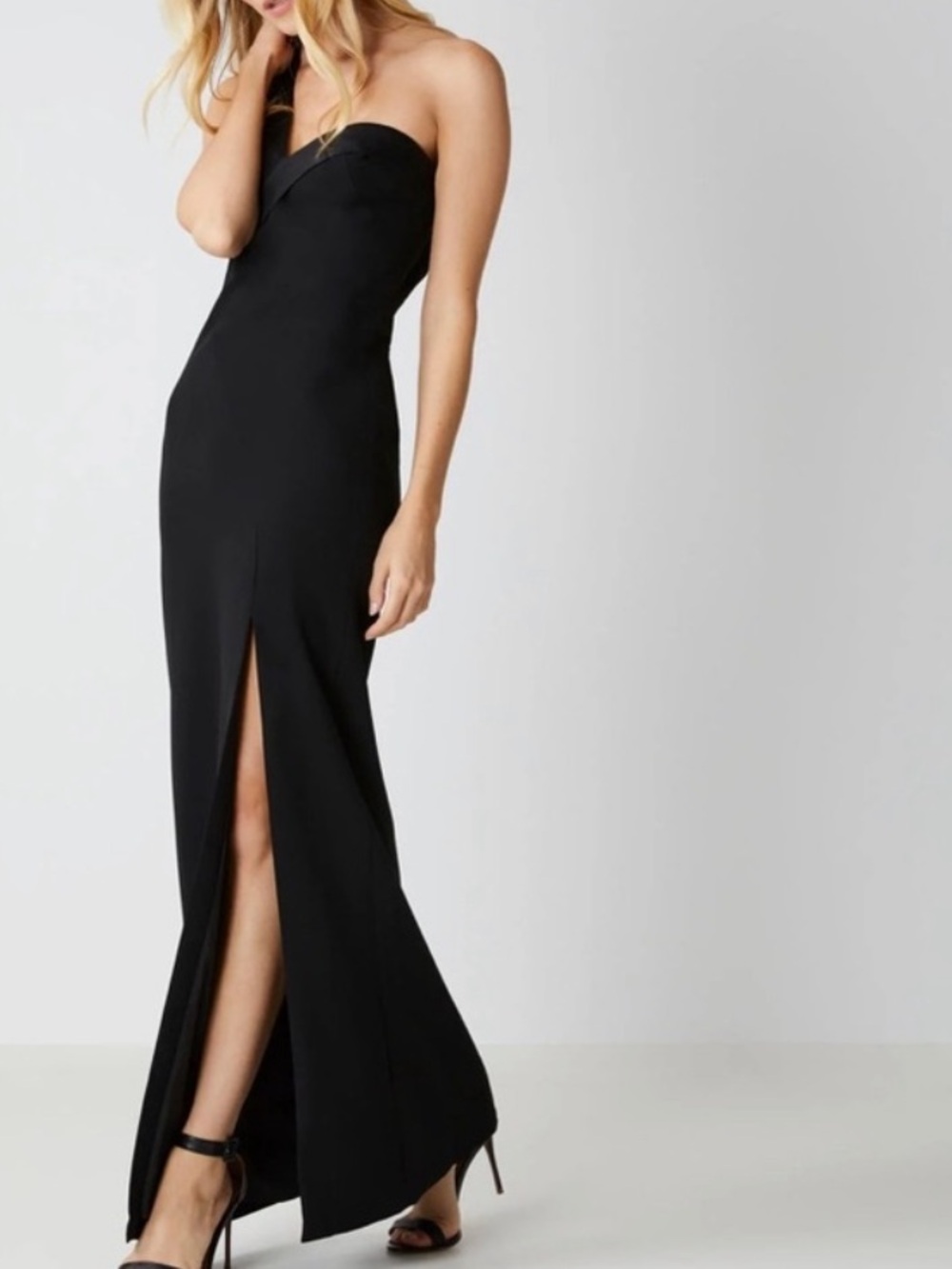 BCBGMaxAzria Black One-Shoulder Evening Dress, Size 2. - Picture 5 of 11